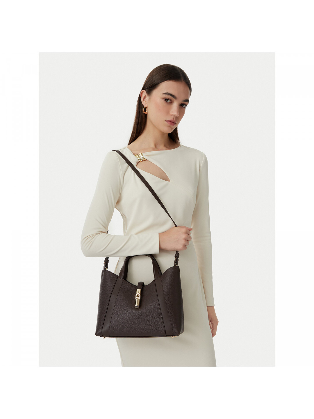 Kabelka Furla Goccia S WB01789 BX3353 CN 2460S Tmavě hnědá